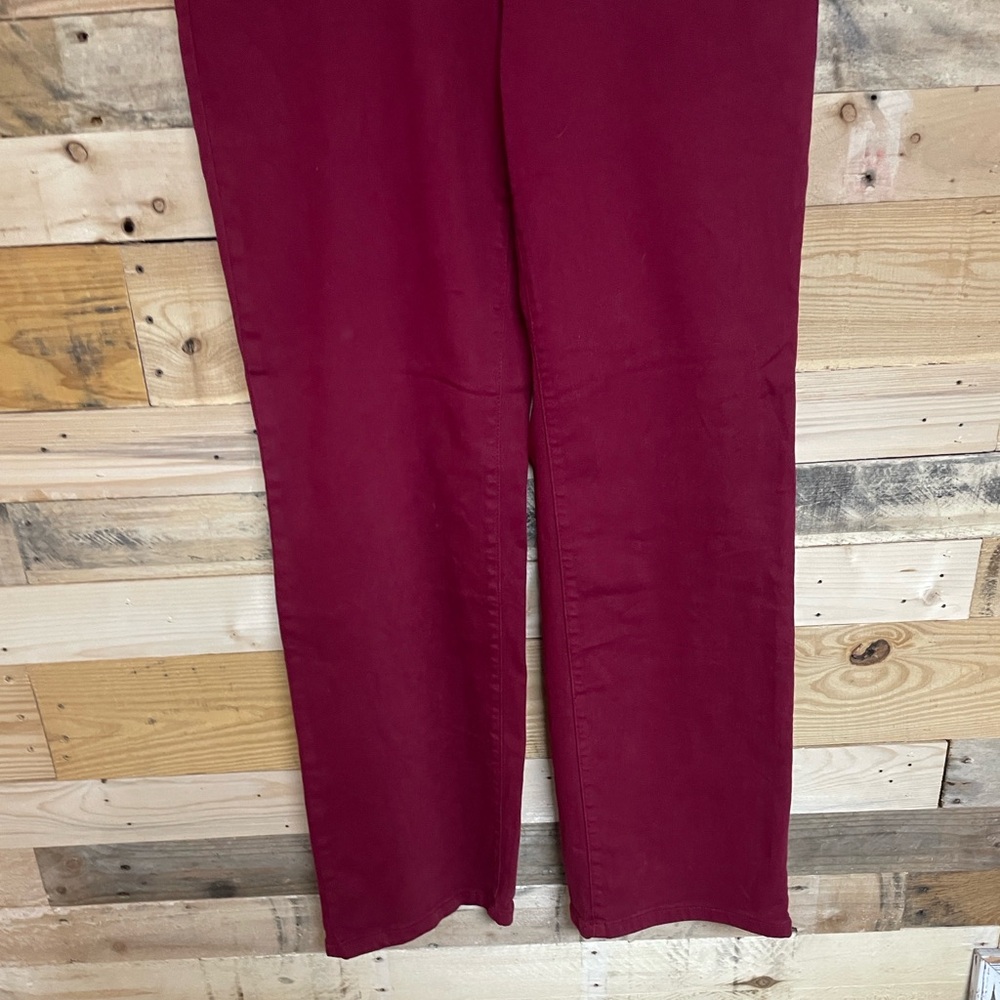 Judy Blue size 13/31 Stretchy Flare Leg Jeans in Red with Heart Shape Pockets - Picture 7 of 13